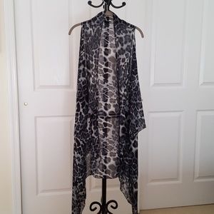 Duster vest sleeveless chiffon polyester